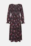 Oasis Shirred Bodice Printed Midi Dress thumbnail 4