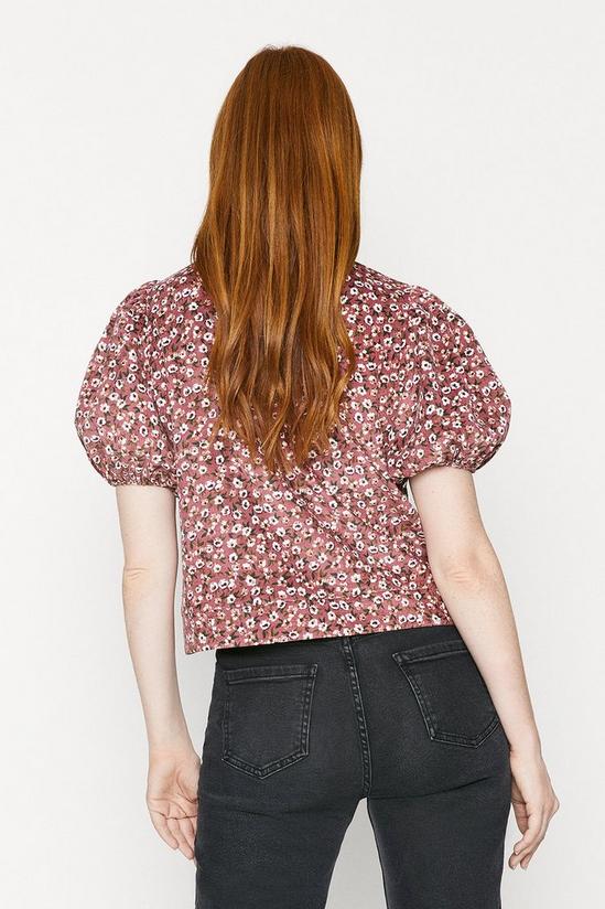 Oasis Ditsy Cord Puff Sleeve Top 3