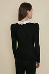 Oasis Puff Shoulder Lace Collared Jumper thumbnail 3