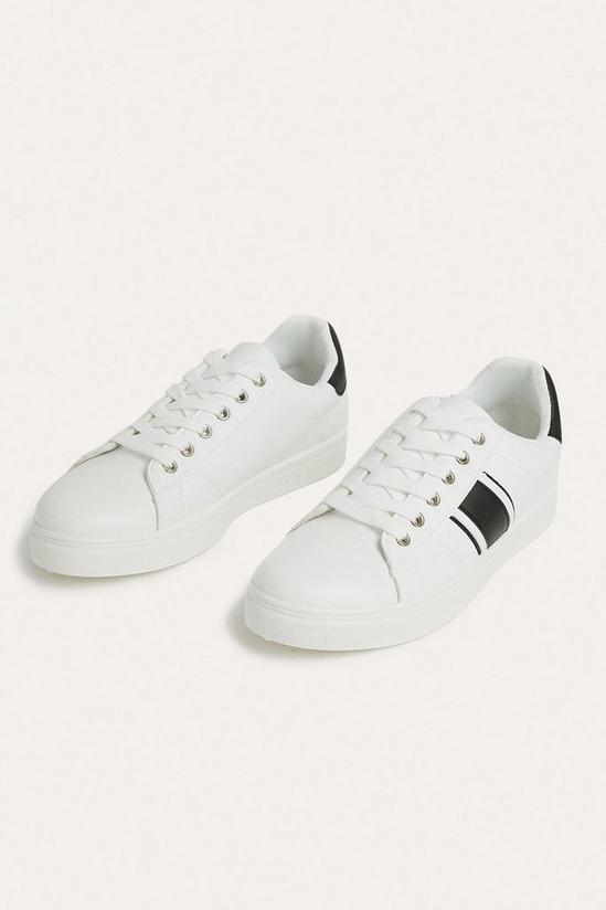 Oasis Faux Leather Stripe Trainer 2
