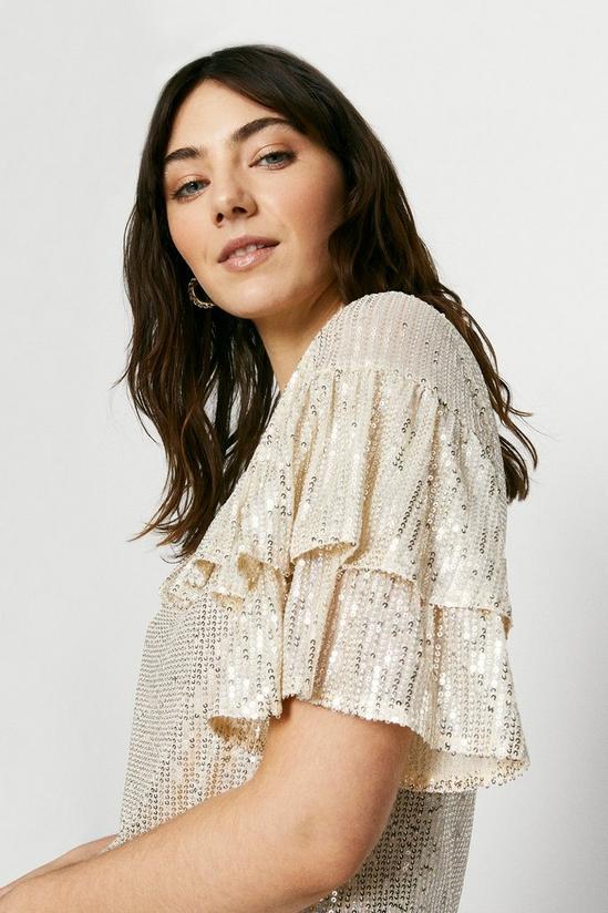 Oasis Sequin Frill Top 2