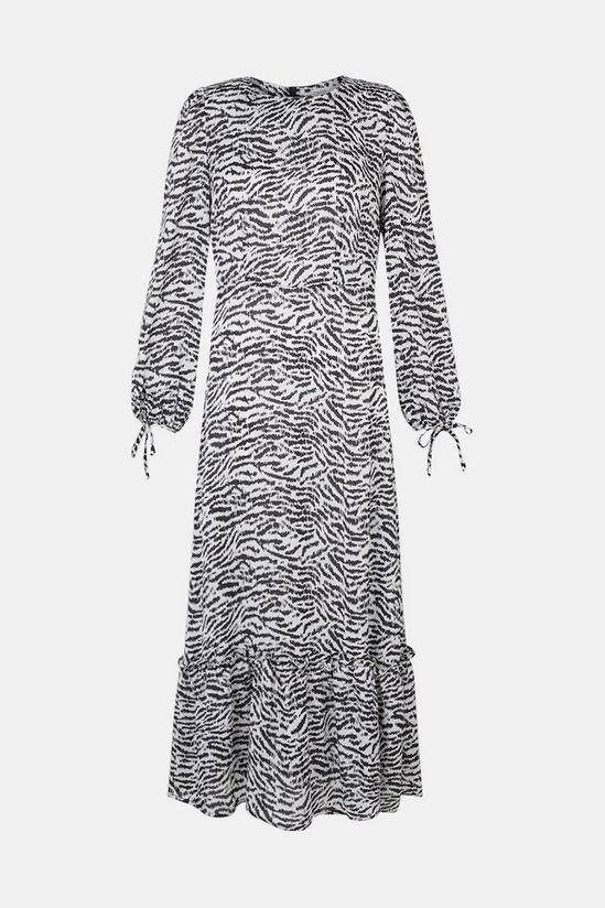 Oasis Zebra Ruffle Hem Midi Dress 4