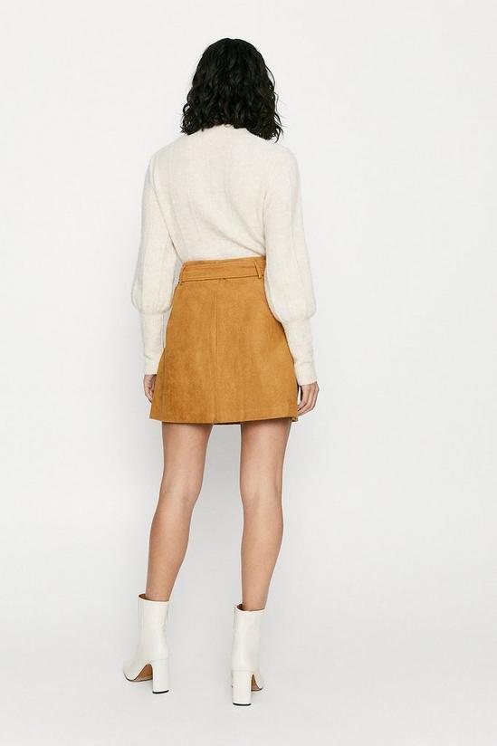 Oasis Faux Suede Button Through Skirt 3