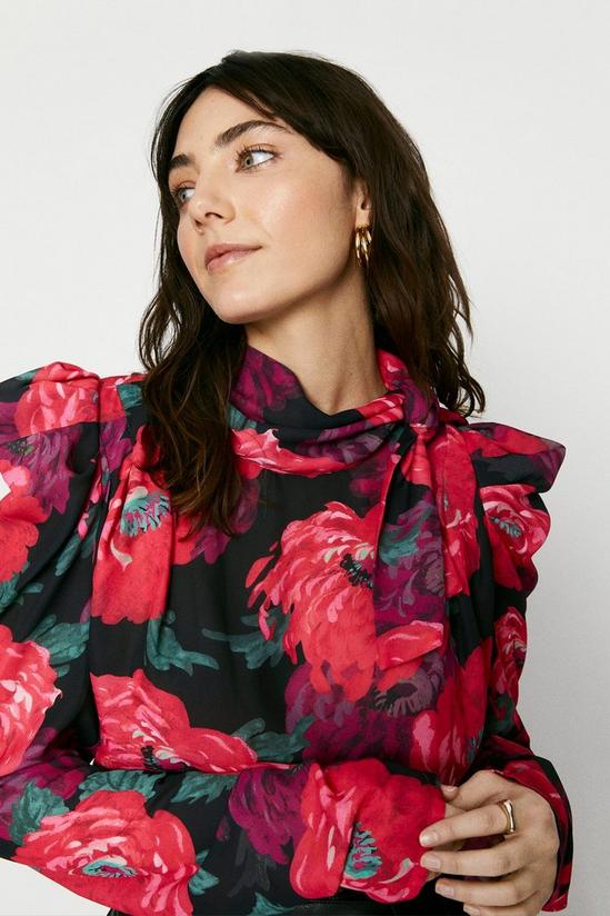 Oasis Bow Side Print Floral Top 2