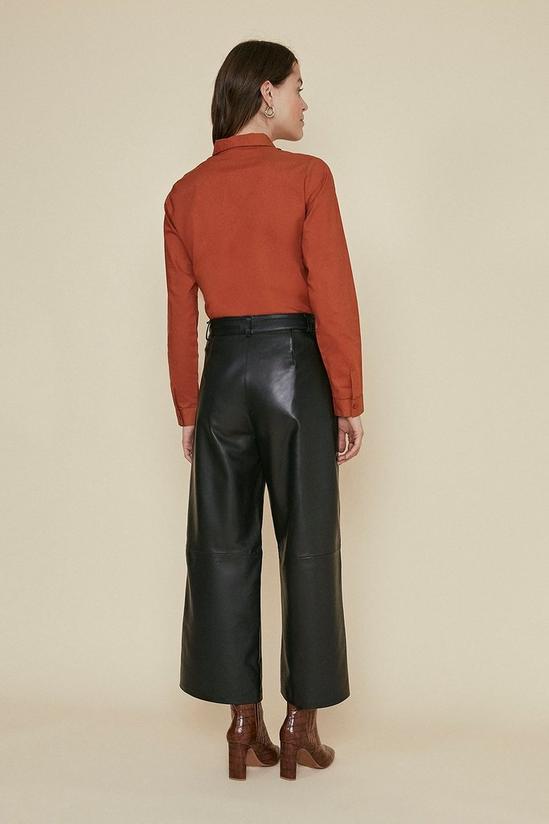 Oasis Leather Wide Leg Crop Trouser 3