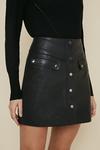 Oasis Button Detail Leather Skirt thumbnail 2