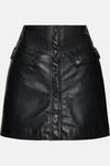 Oasis Button Detail Leather Skirt thumbnail 4