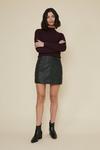 Oasis Lazer Cut Detail Leather Skirt thumbnail 1