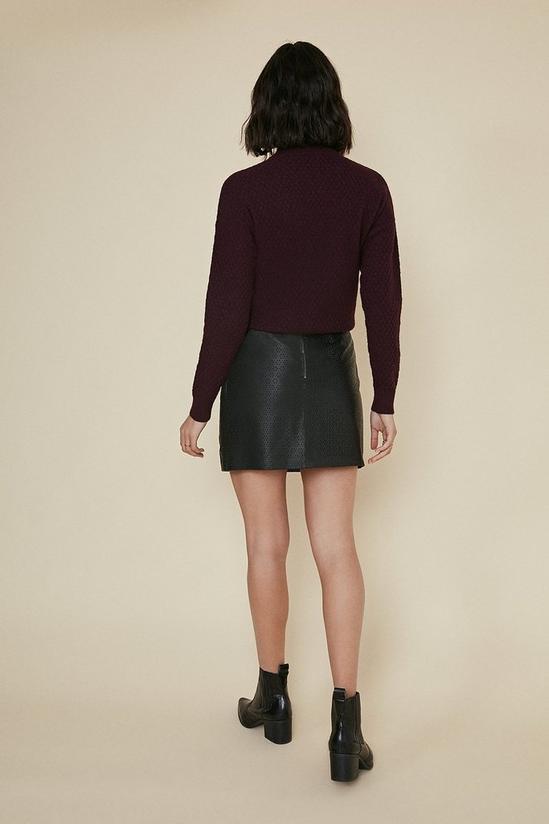 Oasis Lazer Cut Detail Leather Skirt 3