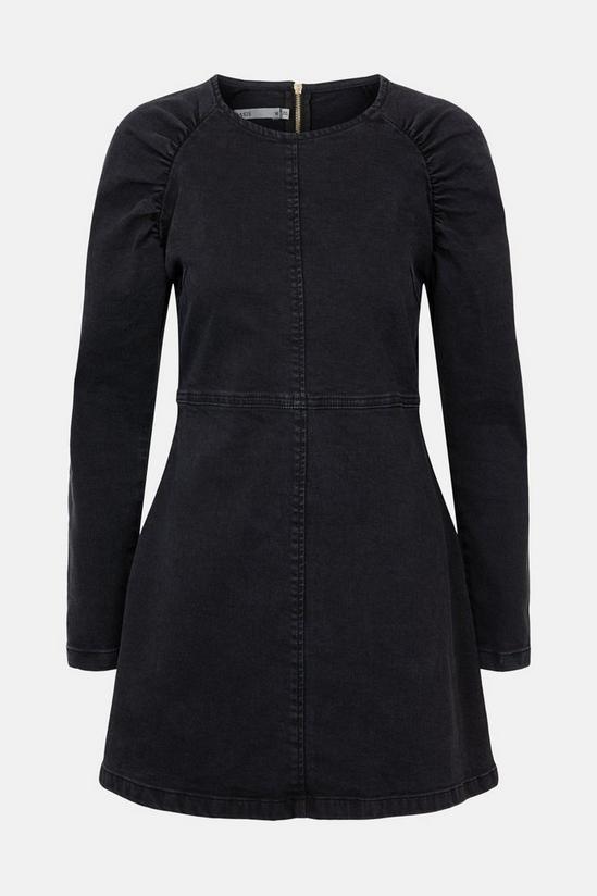 Oasis Puff Sleeved Fitted Denim Dress 4