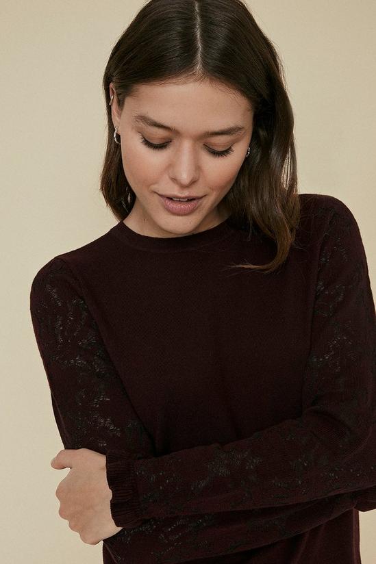 Oasis Long Sleeve Knit Lace Jumper 1
