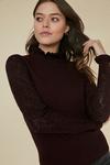 Oasis Knit Lace Frill Neck Jumper thumbnail 1