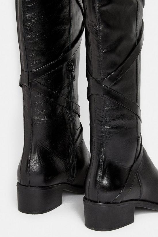 Oasis Long Flat Leather Riding Buckle Boot 3