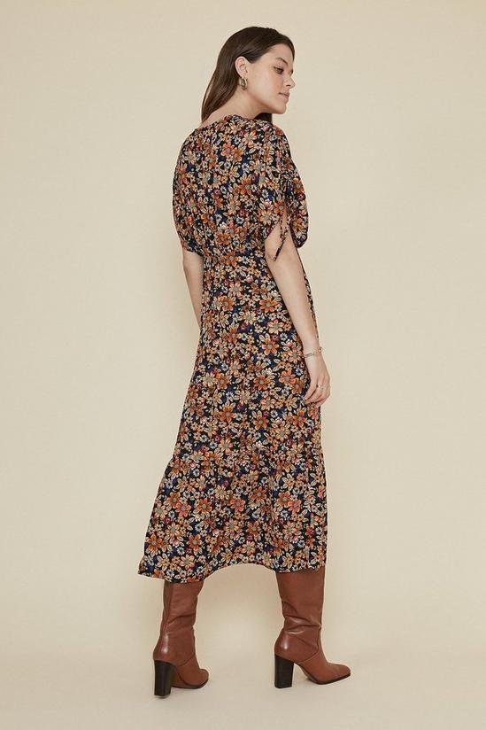 Oasis Floral Tie Shoulder Midi Dress 3