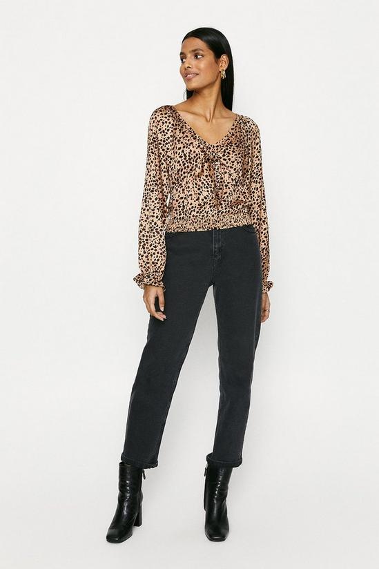 Oasis Animal Tie Front Blouse 1