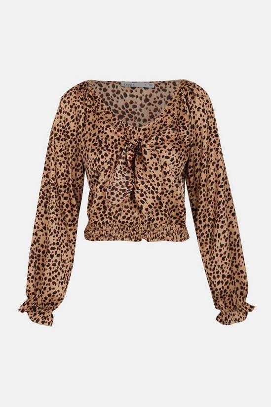 Oasis Animal Tie Front Blouse 4