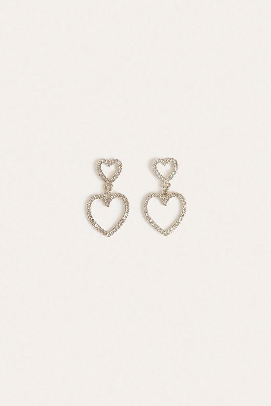 Oasis Double Heart Pave Earring 1