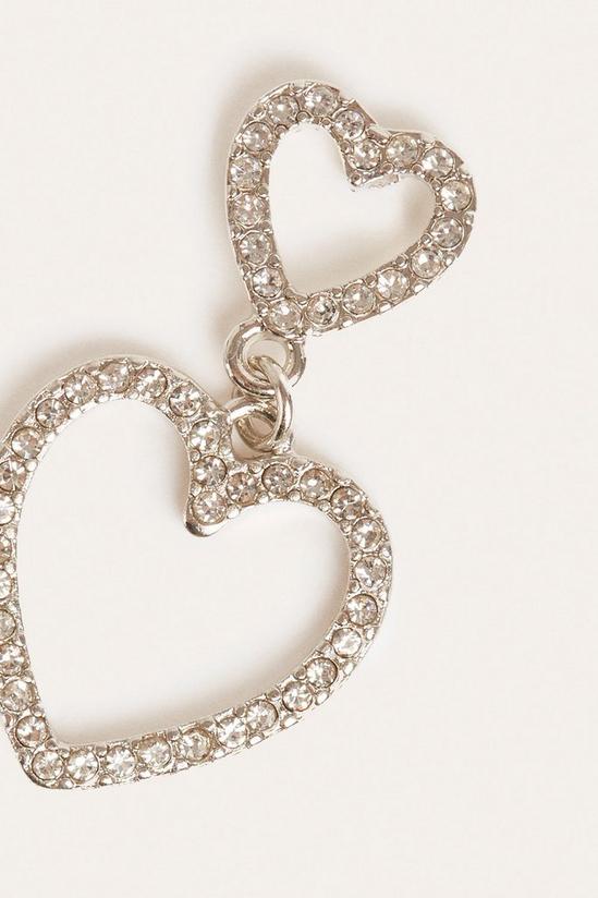 Oasis Double Heart Pave Earring 2