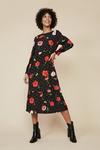 Oasis Red Floral Print Tiered Midi dress thumbnail 2