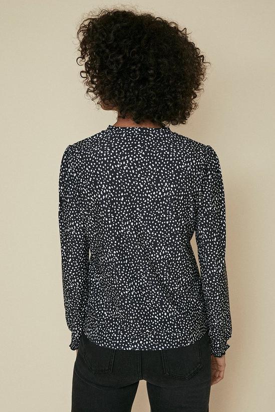 Oasis Printed Shirred Cuff Long Sleeve Top 3