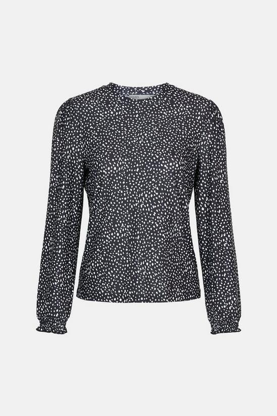 Oasis Printed Shirred Cuff Long Sleeve Top 5