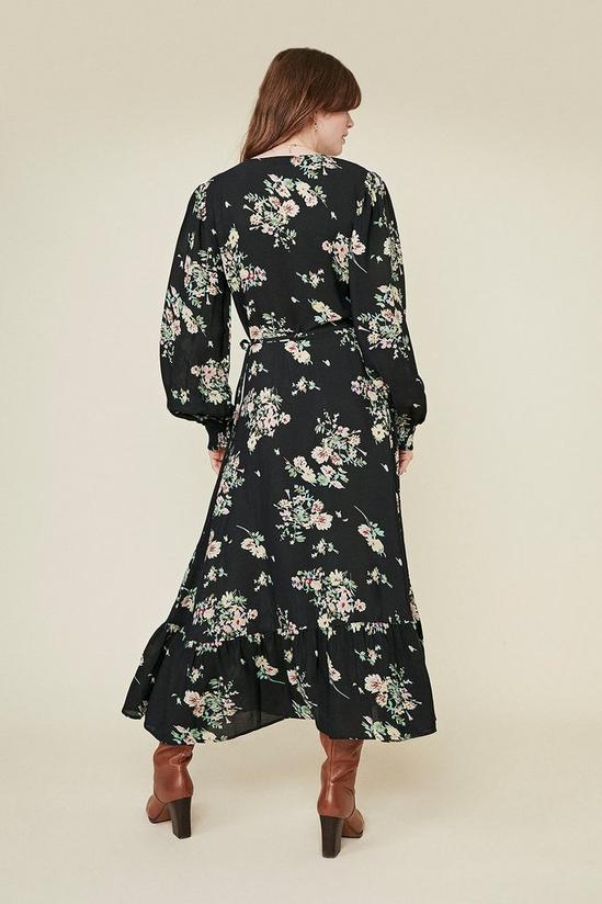 Oasis Floral Wrap Midi Dress 3
