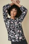 Oasis Floral Printed Shirred Cuff Long Sleeve Top thumbnail 1