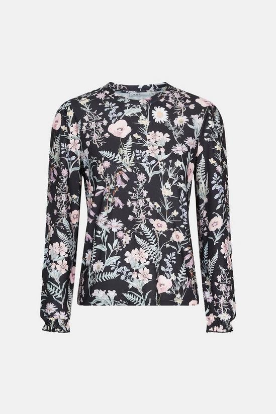 Oasis Floral Printed Shirred Cuff Long Sleeve Top 5