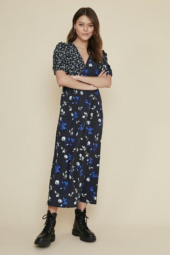 Oasis Floral Patched Wrap Midi Dress 1