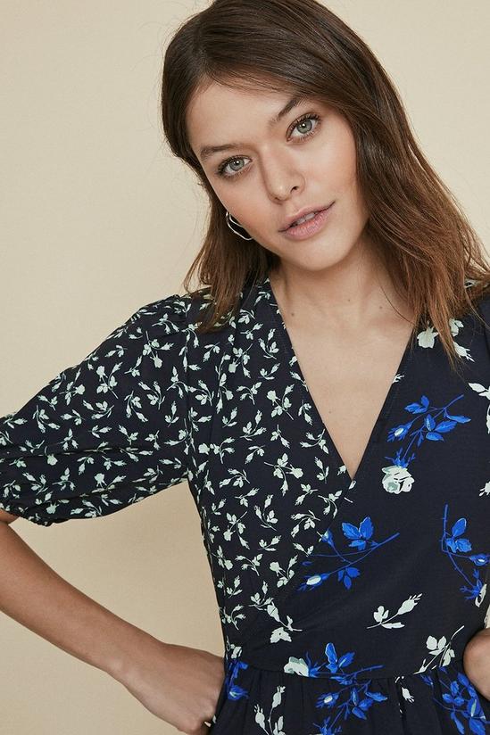 Oasis Floral Patched Wrap Midi Dress 2