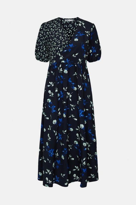 Oasis Floral Patched Wrap Midi Dress 4