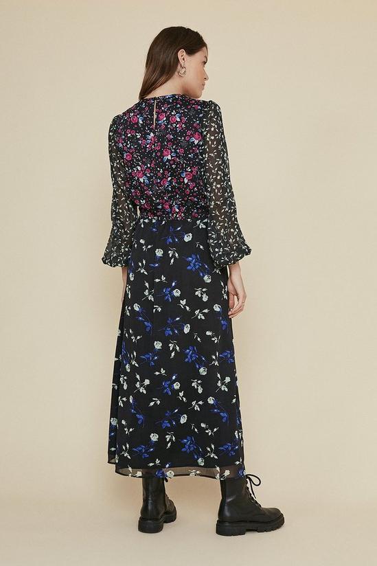 Oasis Floral Patched Chiffon Midi Dress 3