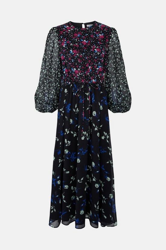 Oasis Floral Patched Chiffon Midi Dress 4