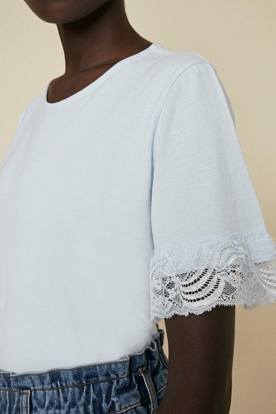 Oasis Lace Sleeve T Shirt 4