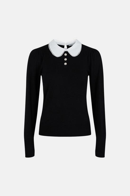 Oasis Crystal Button Collared Jumper 4