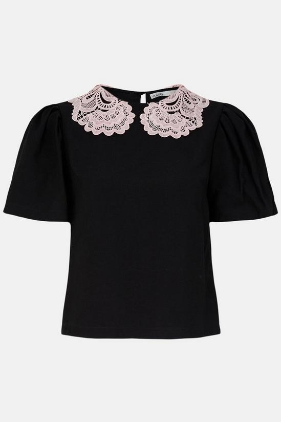Oasis Pink Lace Collar Top 4