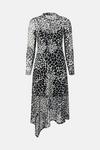 Oasis Mesh Printed Ruched Asymmetric Midi Dress thumbnail 4