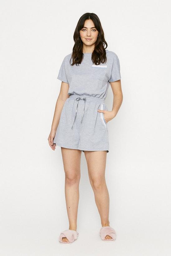 Oasis Short Sleeve Lounge Taped Patch Pocket Playsuit 1