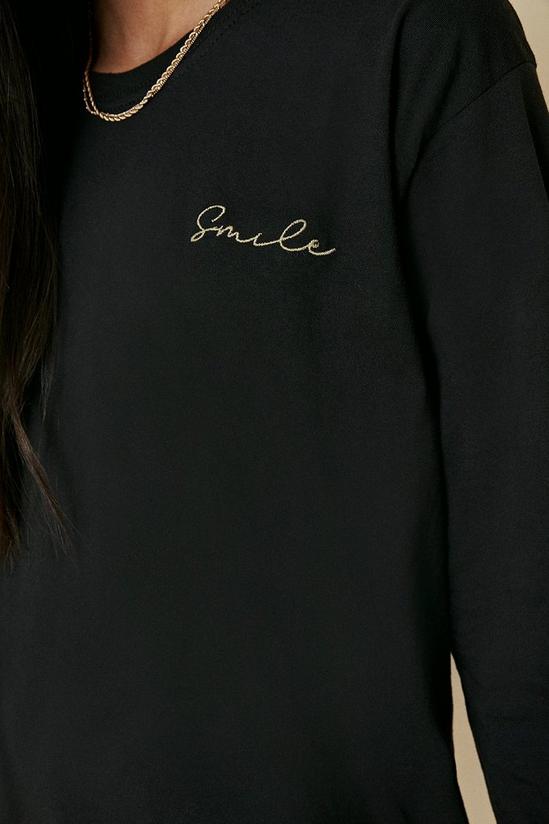 Oasis Smile Embroidered Long Sleeve Top 4