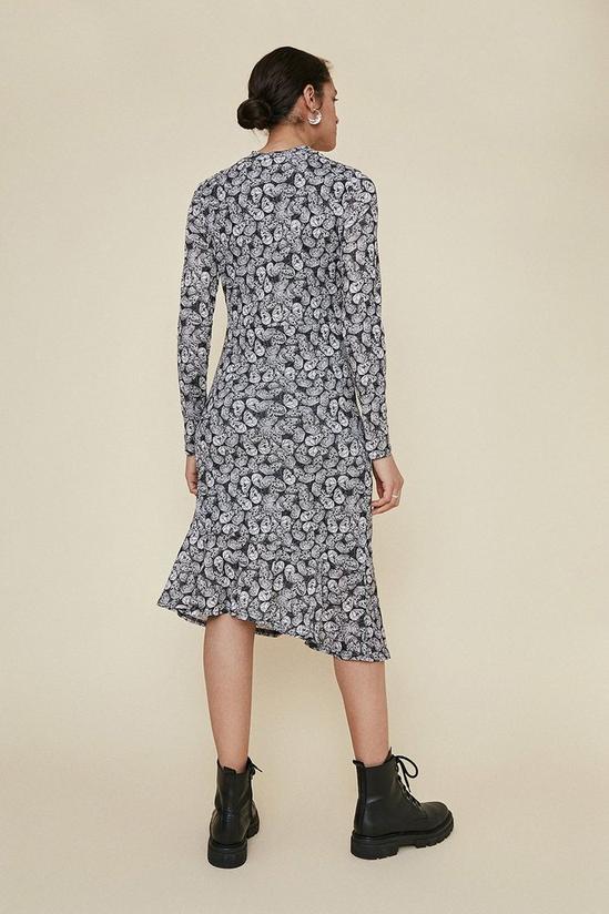 Oasis Ruched Skirt Printed Dress 3