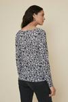 Oasis V Neck Ruched Printed Top thumbnail 3