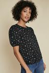 Oasis Textured Floral Printed Puff Sleeve Top thumbnail 1