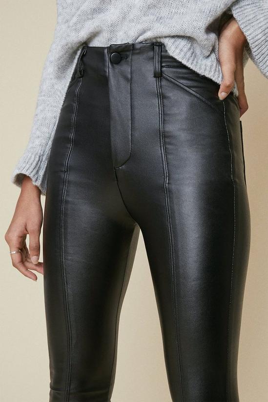 Oasis Seam Front Faux Leather Trousers 2
