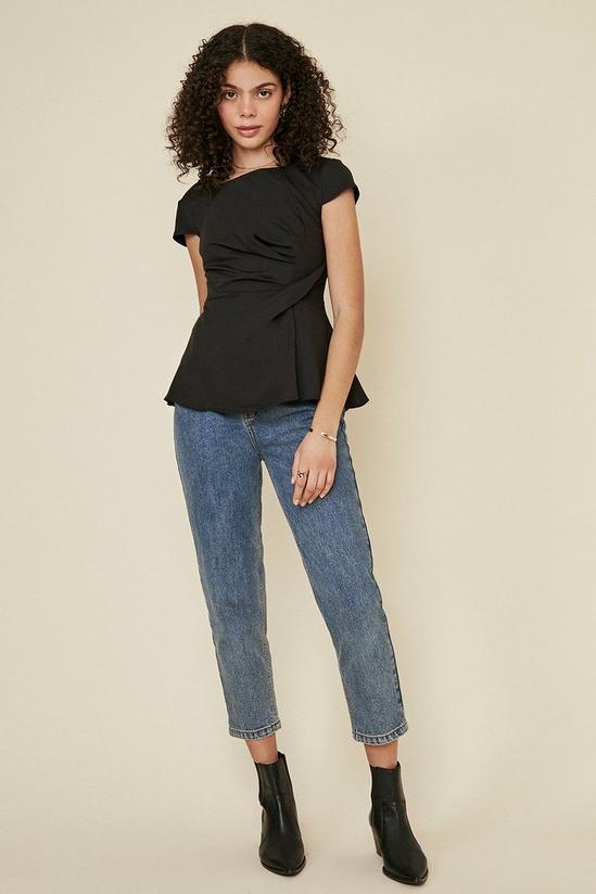 Oasis Short Sleeve Tuck Front Shell Top 1