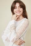 Oasis Long Sleeve Lace Insert Top thumbnail 1