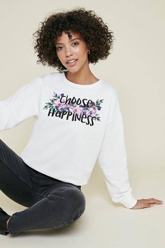 Oasis Choose Happiness Floral Sweatshirt 1