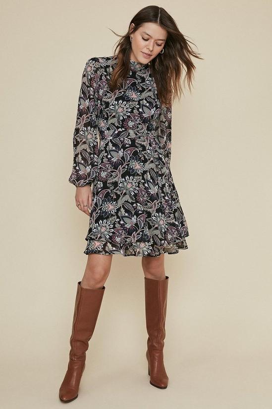 Oasis Floral Printed Double Layer Skater Dress 1