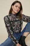 Oasis Trimmed Pintucked Floral Blouse thumbnail 1