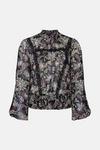 Oasis Trimmed Pintucked Floral Blouse thumbnail 4