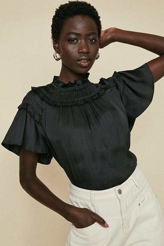 Oasis Satin Frill Shell Top 1
